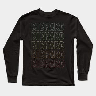 Richard Name Pattern Long Sleeve T-Shirt